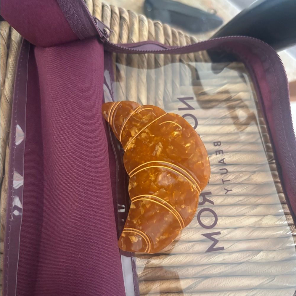 LISA SAYS GAH Hand Painted Croissant Hair Claw